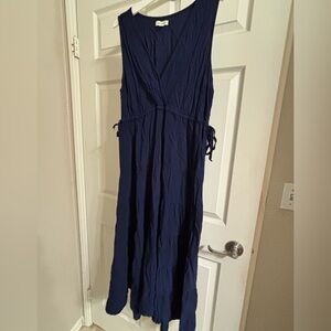 Max Studio long navy blue dress